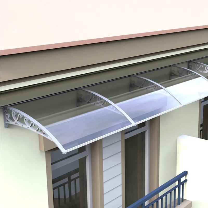 Window Front Door Awning Home Eaves Sunshade Canopy Transparent PC Board Rainproof Anti UV Sun Shelter Board