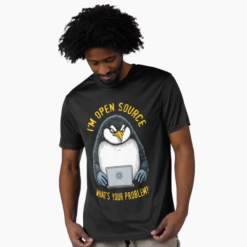 Funny Penguin Computer Open Source Operating System Admin Graphic T‑Shirt for Programmer Software Engineers Geek Developer Tees
