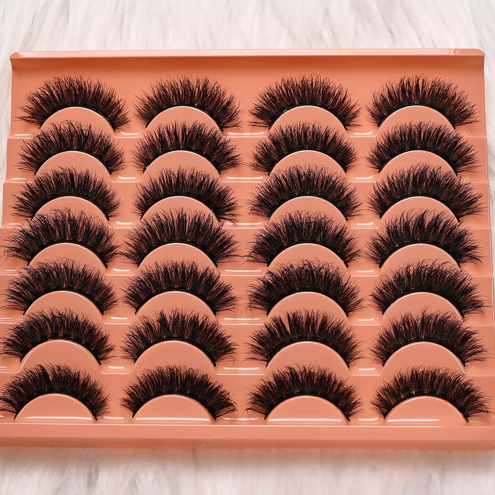 14ペアのナチュラルルックつけまつげ、毎日のメイク、デート、仕事に最適な厚くてふわふわのつけまつげ、快適で再利用可能な初心者向け