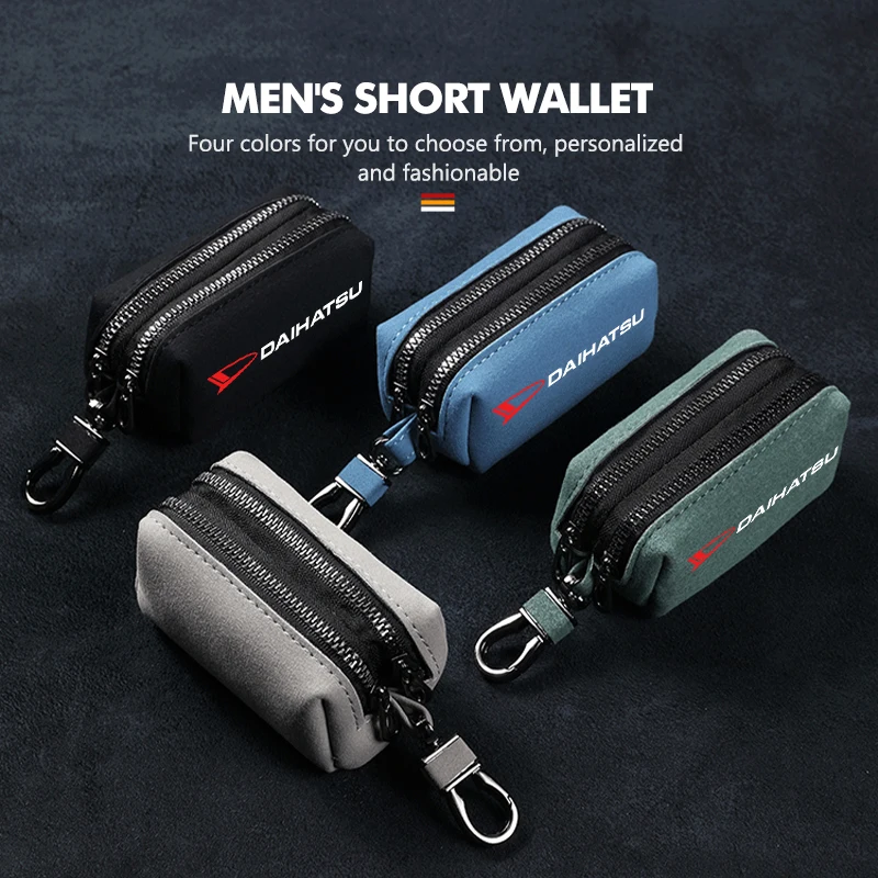 Carteras para hombre con bolsillo para monedas, tarjetero, monederos de gamuza para Daihatsu Feroza Cuore Storia Rocky Harga Ayla Sigra Hijet