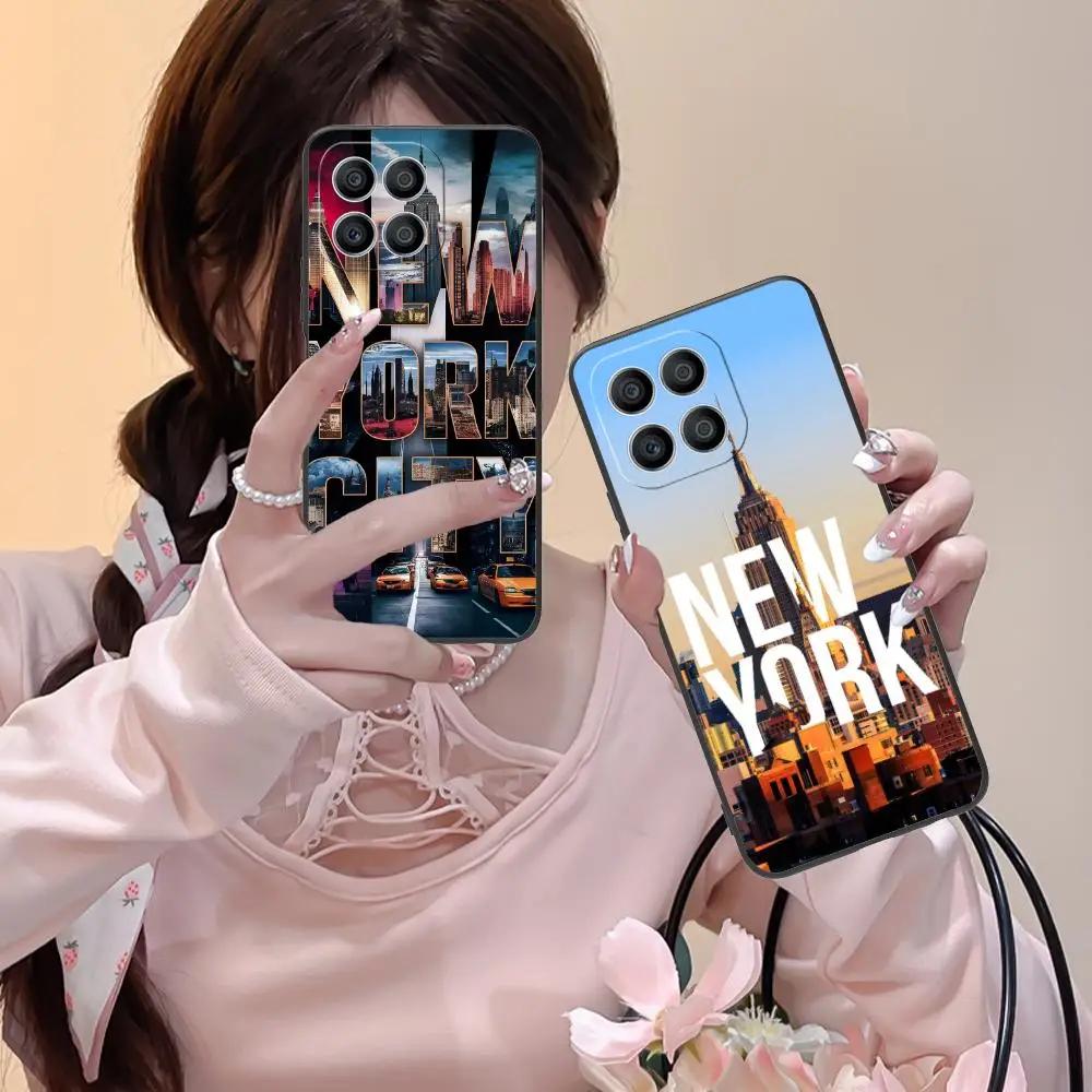 

Чехол для мобильного телефона New York City для Honor 90 80 70 60 50 30 20 10 9 8 7 Pro S SE Lite 5G с цветным принтом, роскошный чехол для мобильных телефонов