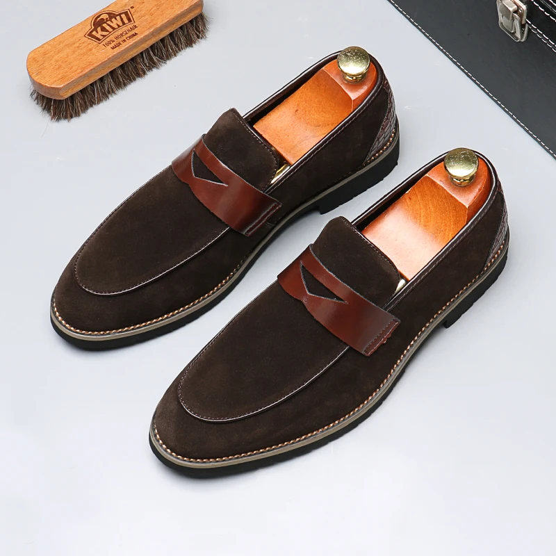 Fashion Men's Casual Leather Shoes Men Classic British Style Penny Loafers Moccasins Mens Party Wedding Outdoor Driving Flats