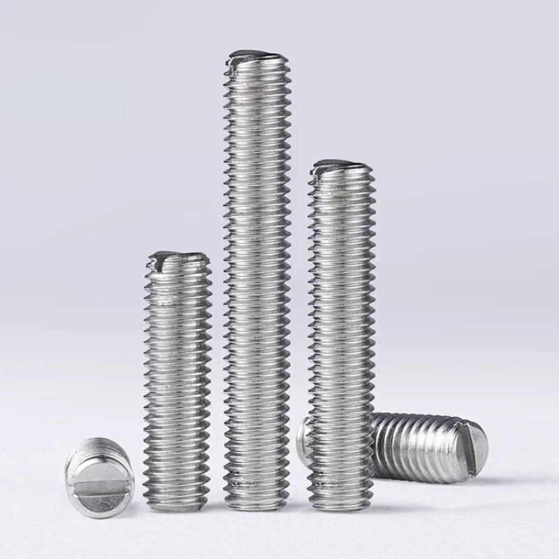 M2 M2.5 M3 M4 M5 M6 M8 M10 304 Stainless Steel Slotted Head Flat Point End Headless Grub Bolt Set Screw