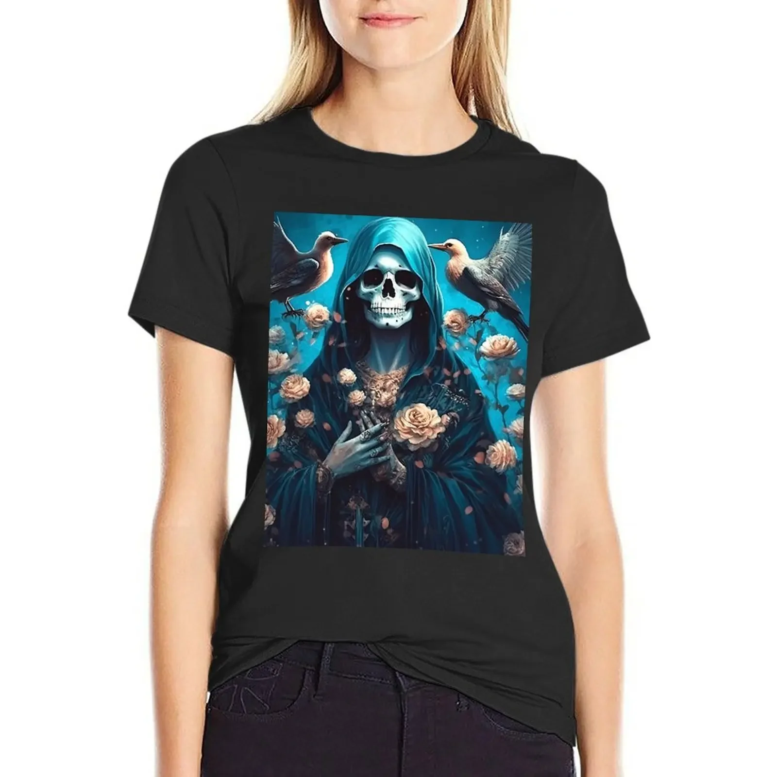 Nuestra Se?ora de la Santa Muerte Mother of Death T-Shirt korean fashion anime clothes female shirts graphic tees t shirt Women