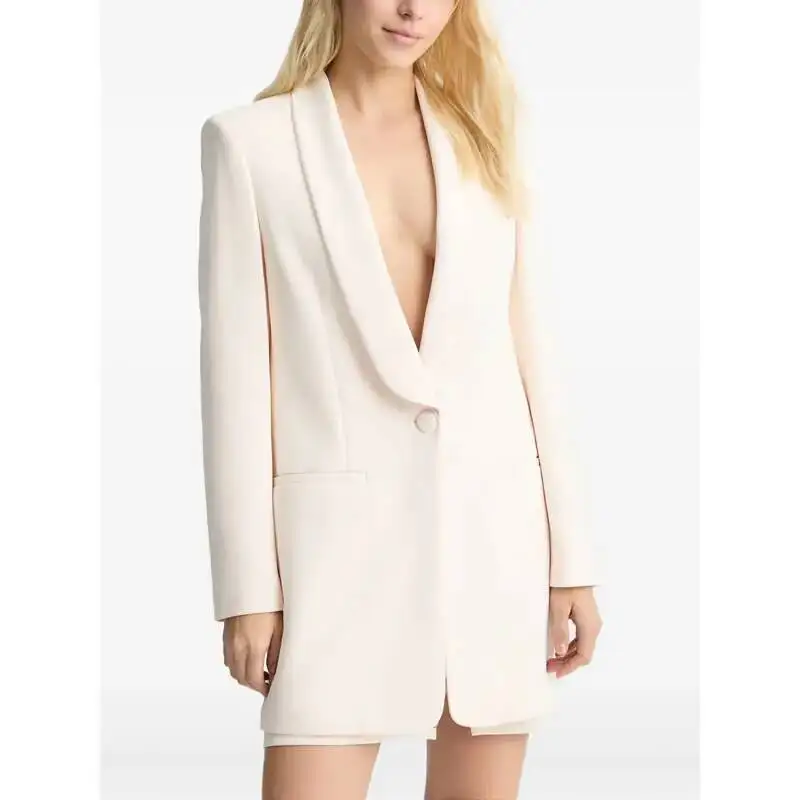 Giacca con intaglio a bottone singolo moda blazer da donna rosso solido