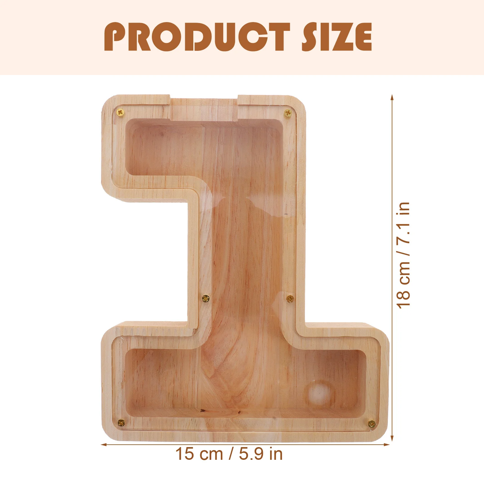 Doorzichtige houten muntbank Multifunctionele spaarpot Draagbare spaardoos Desktop spaarpot voor kinderen Woondecoratie