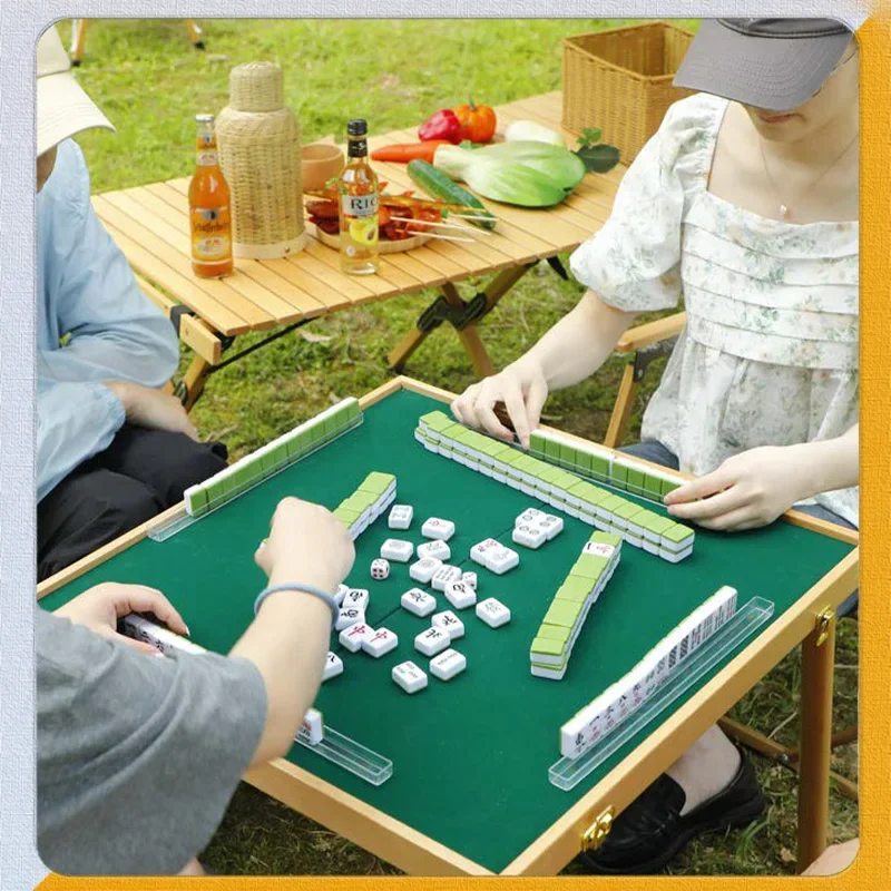 

Outdoor Solid Mahjong Machine Camping Mahjong Table Dining Table Dual Purpose Mini Mahjong Folding Portable Dormitory Mahjong