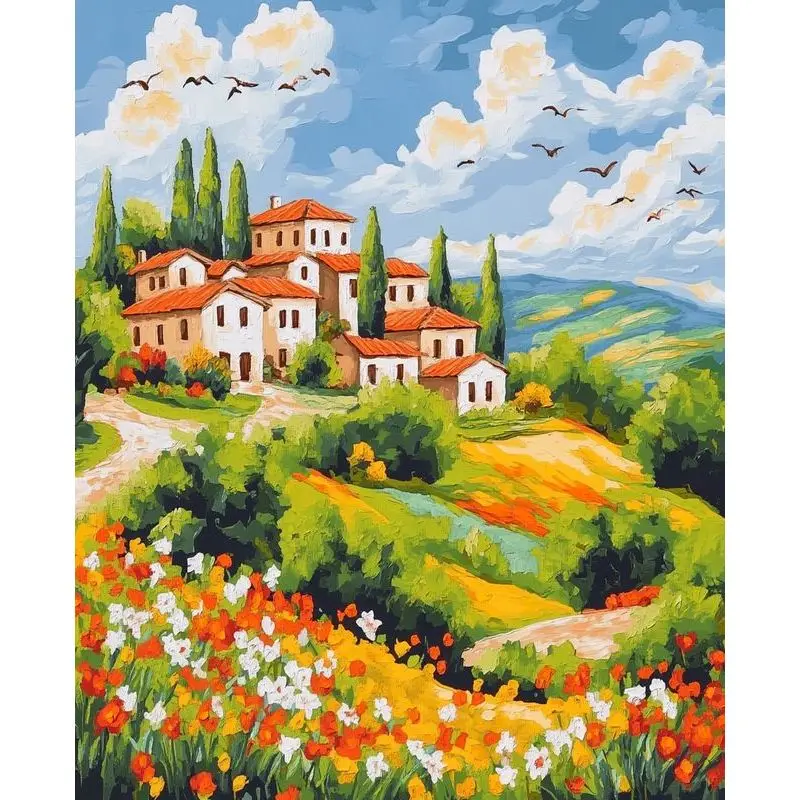 

RUOPOTY Modern Painting By Numbers Scenery In The Forest Acrylic Paint By Numbers Handicrafts For Home Decors