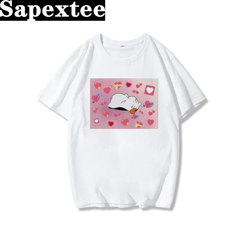 Kawaii Hamtaro Women T Shirt Print Cute Cartoon Tshirts Short Sleeve Casual White Top Tee Female Harajuku T-Shirts Woman Clothes