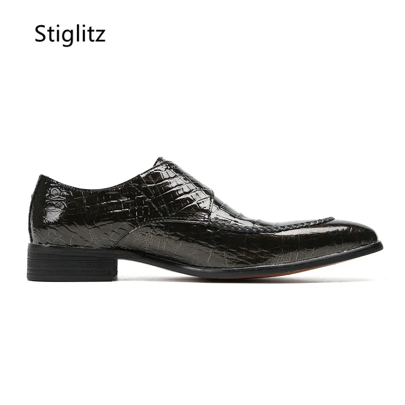 Belt Buckle Casual Business Leather Shoes for Men Slip On Dress Wedding Shoes Social Shoe Male All Match Footwear Zapatos Hombre