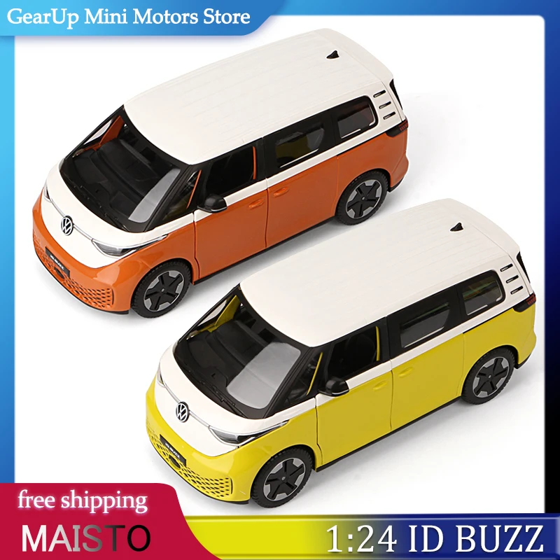 

Maisto 1:24 Volkswagen ID Buzz Touring Bus, литая под давлением модель из сплава, официальная лицензированная копия, имитация статического дисплея, коллекторный фургон
