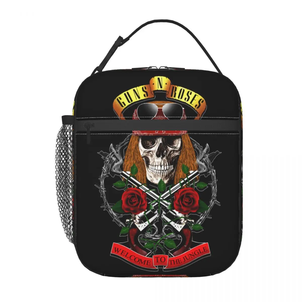 Axl Rose Skull Geïsoleerde Lunchtas Herbruikbare Draagbare Lunchbox Houd Warme Koele Draagtas Met Zak Voor Werk