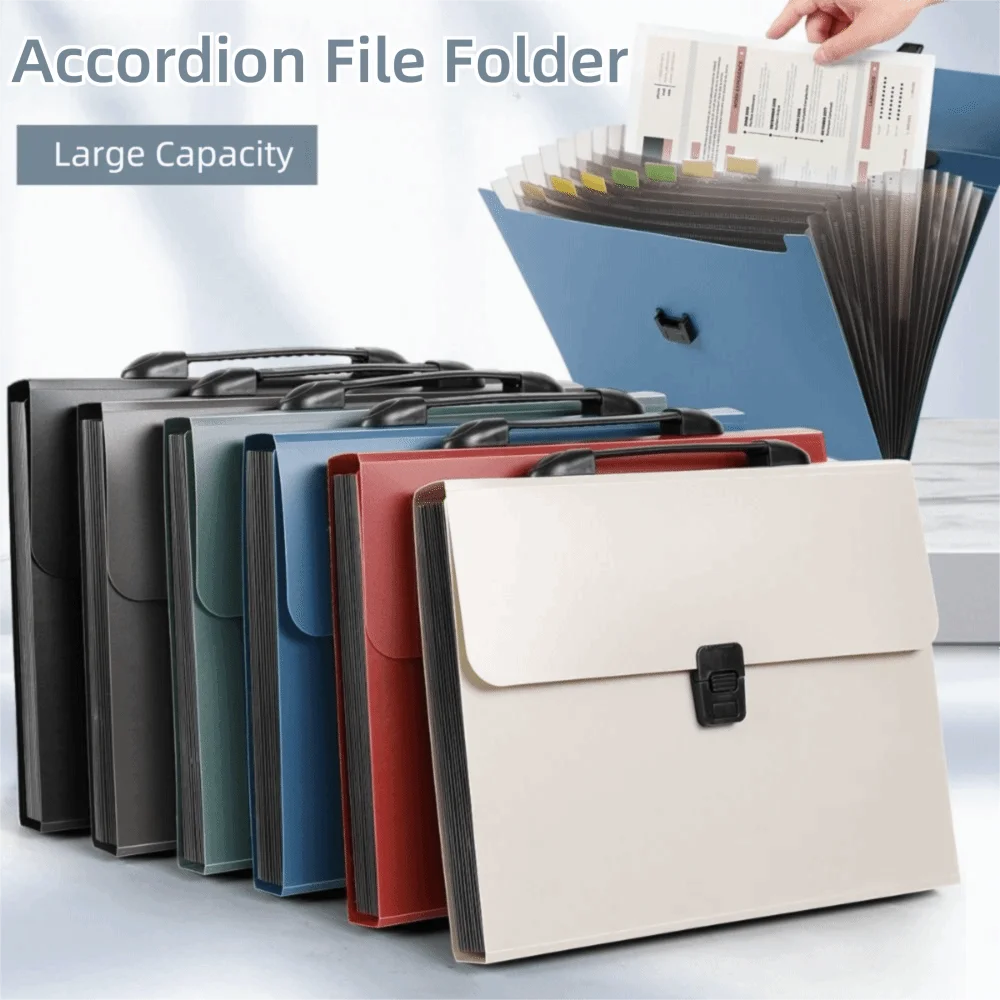 Porte-documents accordéon à 13 couches, grande capacité, sac de rangement pour documents imperméable, multifonctionnel, portable, format A4