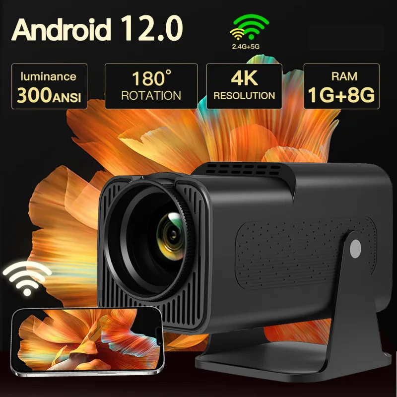 Lenovo Y320MINI Android 12 Doppio Proiettore WIFI Per La Casa Soggiorno Proiezione Da Parete Portatile 4K Ultra HD Home Cinema Proiezione