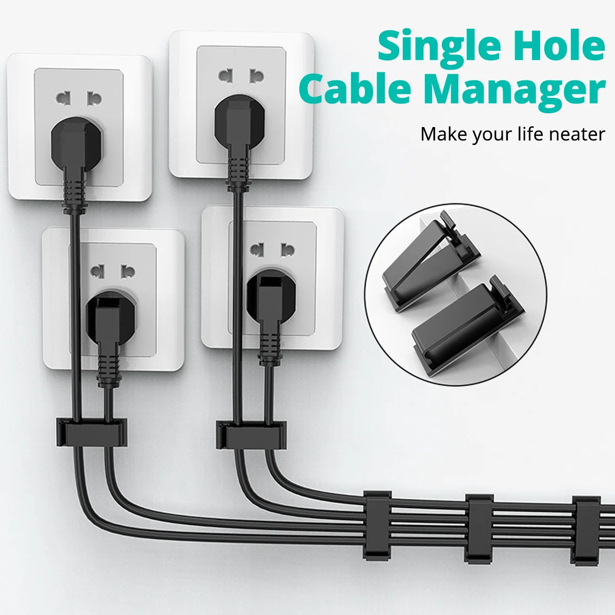 FONKEN 7 otwory Organizer do kabli zabezpieczenie kabla USB z komputerem oplot na kable klawiatura z myszką przewód słuchawkowy zorganizować moc