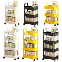 Organizer per carrello a 3/4 livelli con ruote Gap Storage Rack carrello portaoggetti in plastica Mobile scaffale da cucina organizzatori per camera da letto