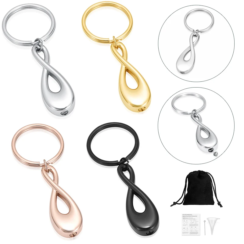 

Infinity Cremation Urn Key rings Stainless Steel Urns Ashes Memorial Jewelry For Human/Pet Ashes Holder Keepsake Keychain