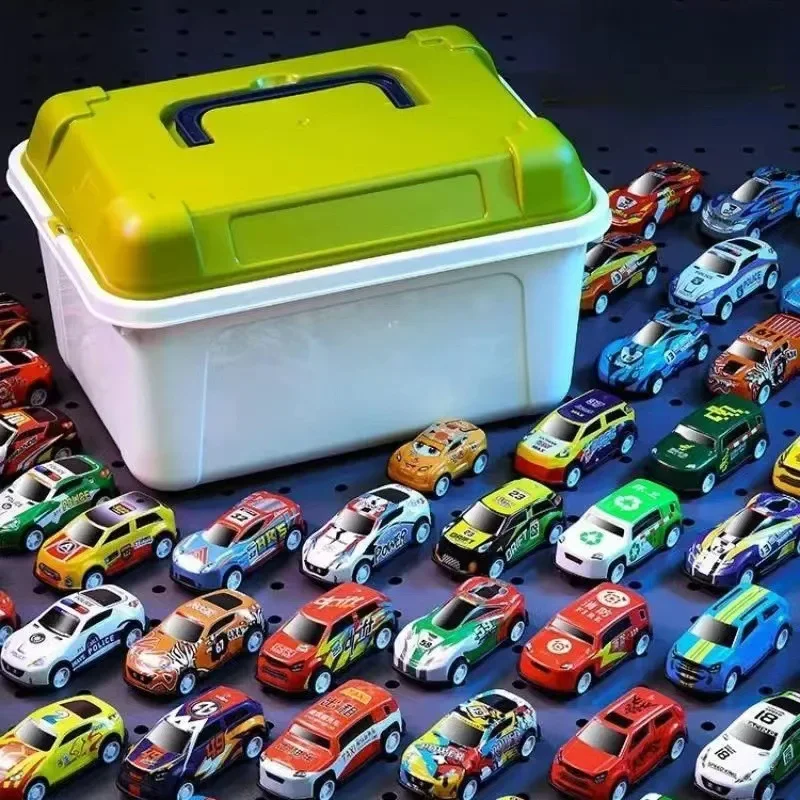 50/30/20Pcs Mini Alloy Car Model Set with Storage Box Diecast Cars for Boys Sliding Inertia Vehicle Children Toys for Kids Gifts