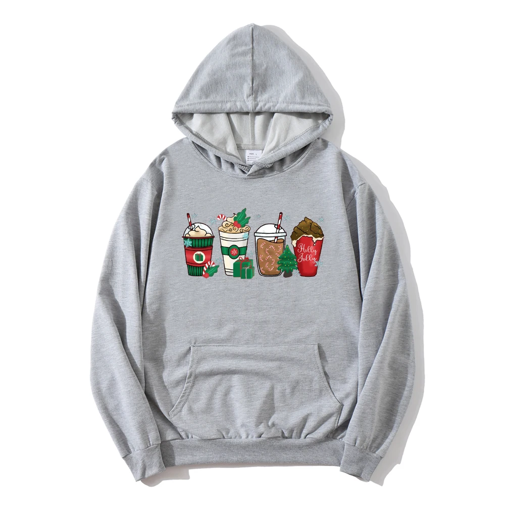 

Christmas Coffee Sweatshirt Christmas Latte Hoodies Women Harajuku Coffee Lover Sweatshirts Holiday Kawaii Clothes Tops