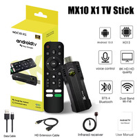 MX10 X1 Smart TV stick Android13 H313 1080P HD TV box 2.4/5G WiFi TV Receiver for Google YouTube Netflix Media Player
