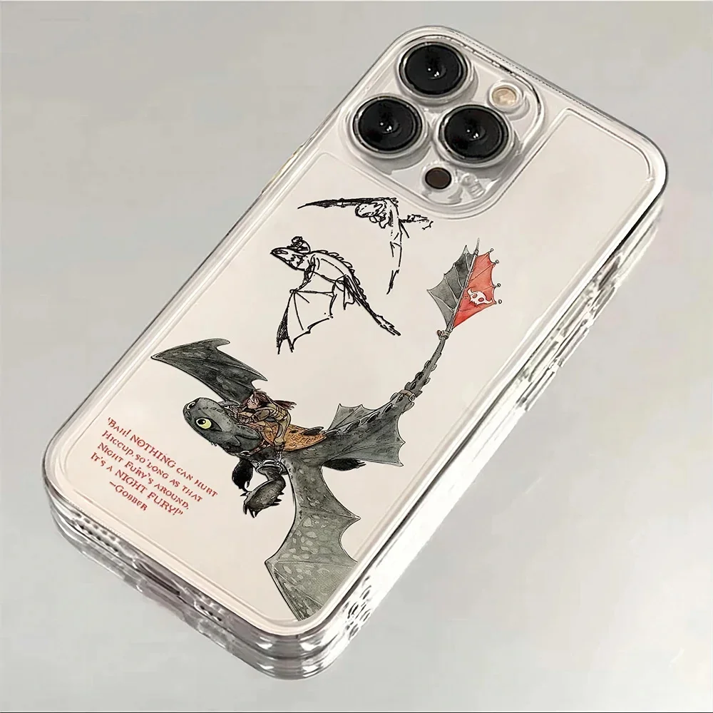 Capa de telefone para iphone 17 16e 16 15 14 13 12 11 air pro max plus adorável casal dentado dragão engraçado transparente capa traseira macia