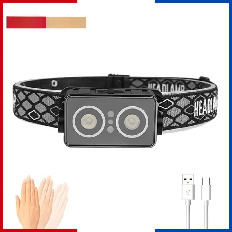 

Налобный фонарь для наружного светодиодного зеркала: индуктивный ультра-яркий, для рыбалки, многофункциональный красный свет, перезаряжаемый сильный свет