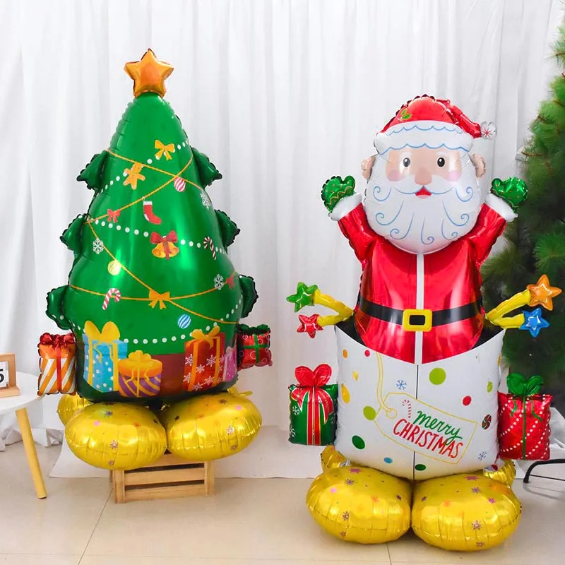 

Large Christmas Standing Foil Balloons Santa Claus Snowman Xmas Tree Balloon New Year Party Christmas Decoration Inflatable Toys