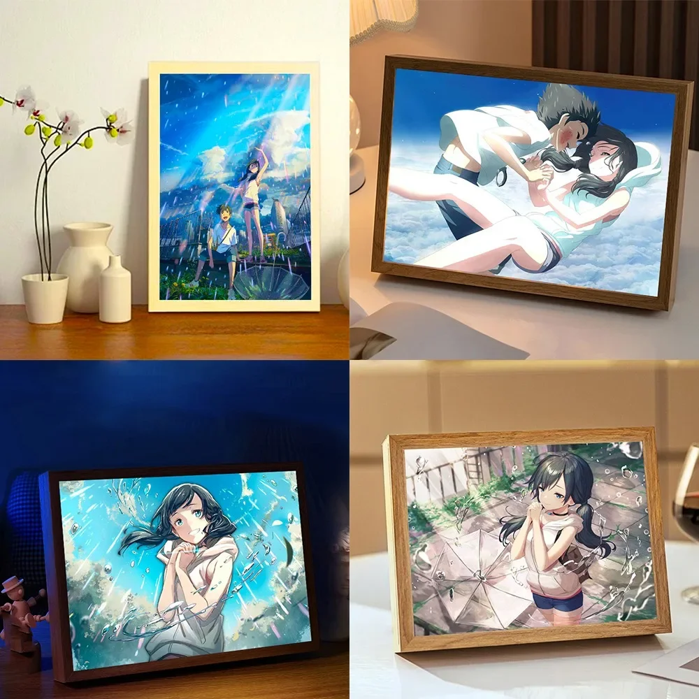 Weathering with You Anime Peripheral LED Living Room Bedroom Desktop Decorative Painting Night Lamp Cartoon Toy Festivals Gift