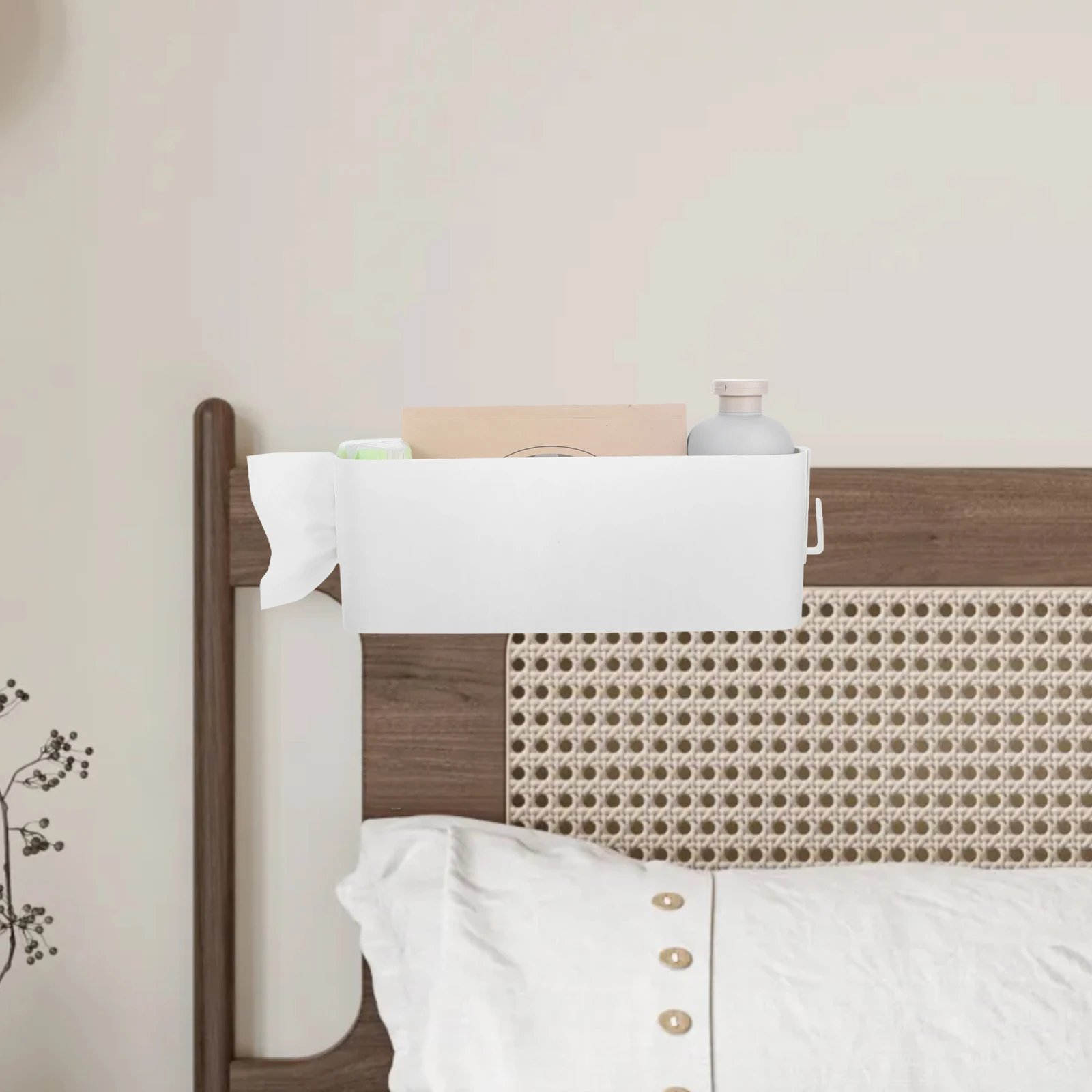 

Hanging Basket Bedside Storage Pocket Dormitory Sundries Holder No Dormitory Supplies Punching Spacious Portable Metal