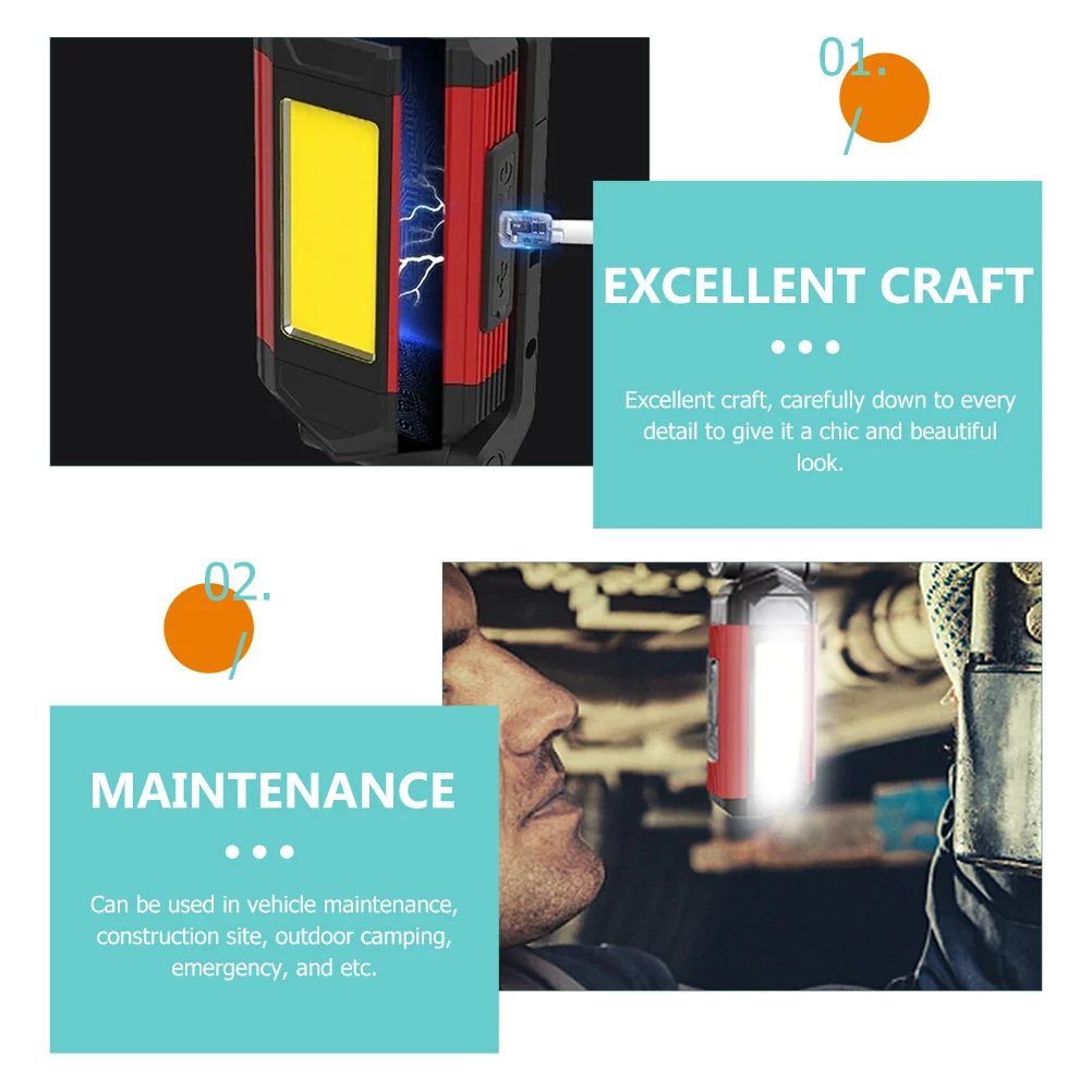 

Rechargeable Work Light LED Camping Lamp Emergency Garage Inspection USB Output High Brightness Bead Flood Portable Maintenance