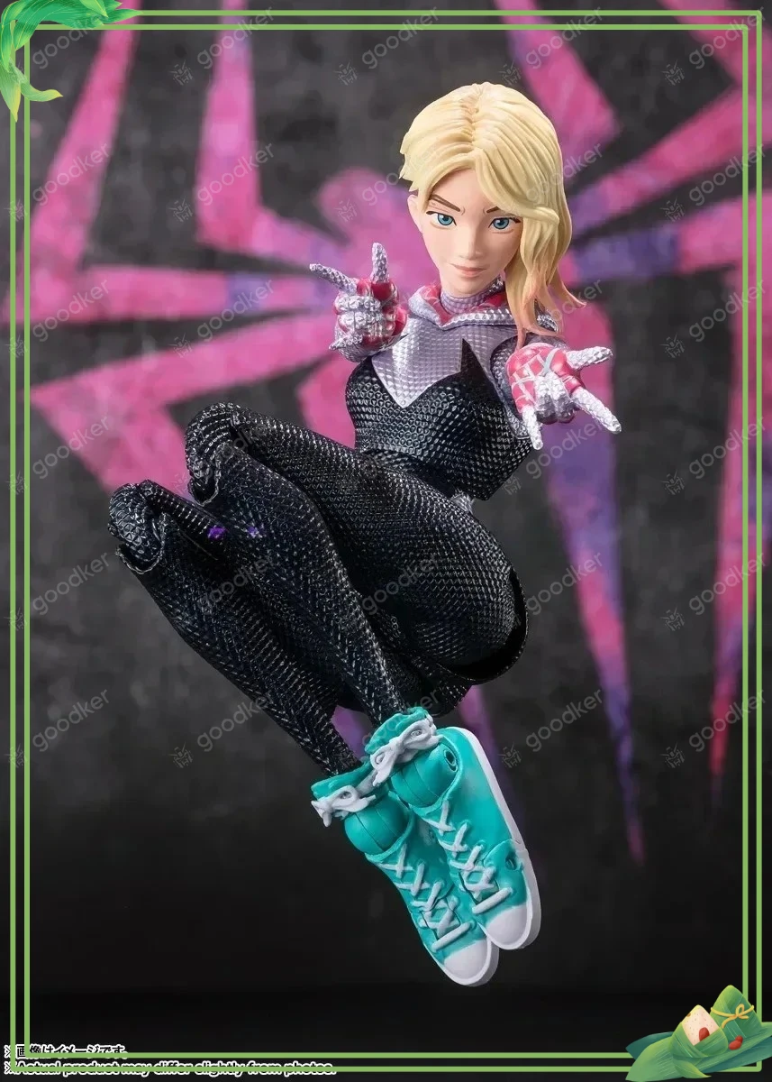 

Bandai Original Shf ShFiguarts Spider-Man Across The Spider-Verse Miles Morales Gwen 1610 Rooftop Edition in Stock Series