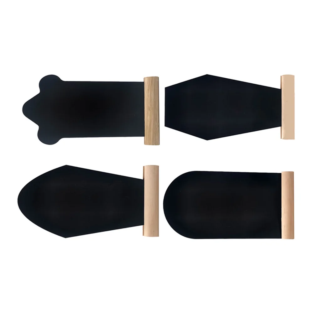 Mini tableaux noirs en forme de pierre tombale, 4 pièces, décoration artisanale en bois, tableaux d'écriture de notes, panneaux d'affichage de bureau pour la maison