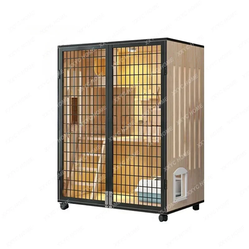 

ТТ # Горячая распродажа: Роскошная большая вилла для кошек из массива дерева, водонепроницаемый домик для кошек, панорамная клетка для разведения животных для использования в помещении.