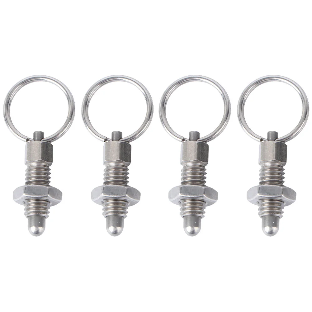 

4 Pcs Stainless Steel Pull Ring Indexing Plunger Spring 304 Equipment Knob Plungers Pulls