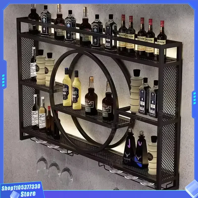 Modern Minimalist Wall Mounted Wine Rack for Home Bar Restaurant Storage Display Shelf European Style Alcohol Bottle Holder