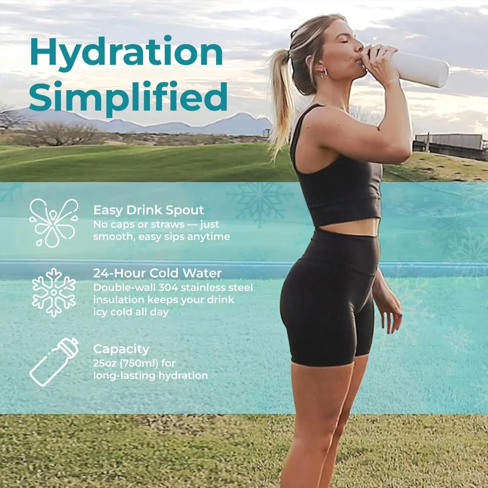 

Бутылка для запотевания и питья | Перезаряжаемая бутылка для воды Mist & Sip | Порт USB-C для быстрой зарядки | 2-скоростная функция, 40 унций (цветок пустыни)