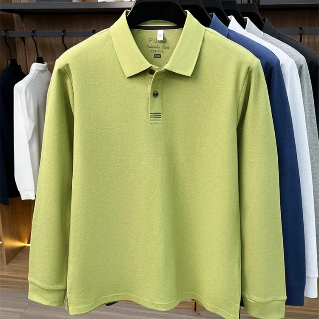 2026 neues 100% reines Baumwoll-Poloshirt für Herren, hochwertige Marke, langärmelig, Herbstmode, luxuriöse Stickerei, Golf-Oberteil, Business-T-Shirt – Detail 13