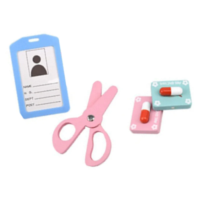 MACH- Set Mainan Kayu Anak-Anak untuk Bermain Peran Dokter Gigi dan Dokter Anak Perempuan dan Laki-Laki Warna Merah