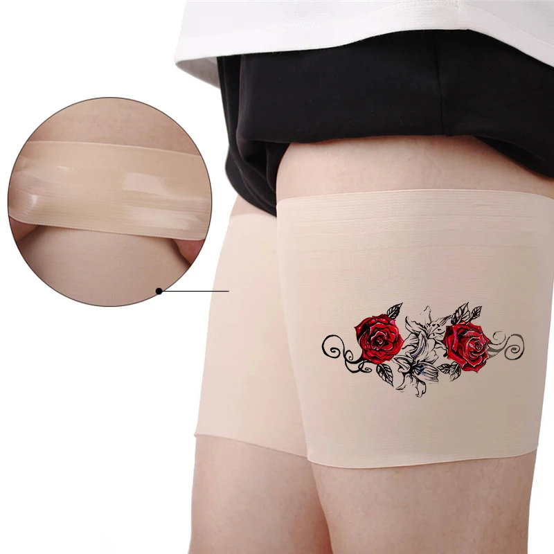 2Pcs Slimmer Band Anti Chafing Thigh Bands Leg Warmers Women Silicone Anti Slip Thigh Rose Leg Bands Summer Anti Friction Thigh