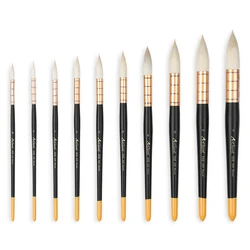 Artsecret Painting-Brush 558 XGF Goat Hair Natural Short Wooden Handle Steel Wire Twisted Watercolor Art Supplies Artist Tool