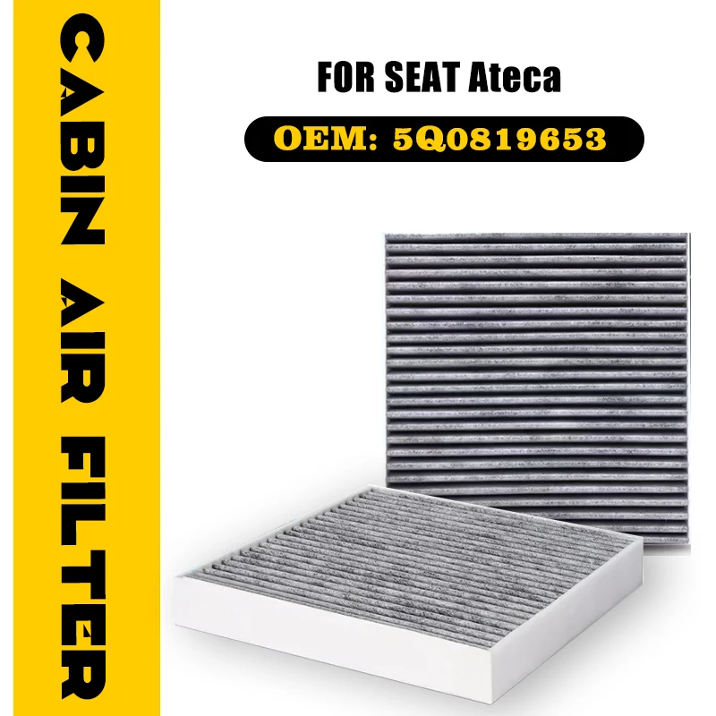 Car Activated Carbon Air Filter For SEAT Ateca Cupra Ateca KH7 2016-2025 2017 Charcoal Lined Conditioner Accessories 5Q0 819 653