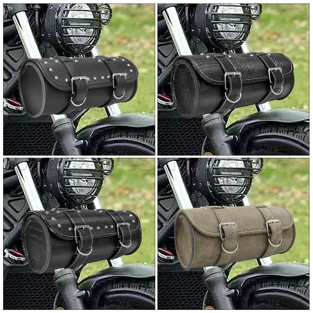 For Harley Honda Suzuki Yamaha Cruise Prince Motorcycle Saddle Bag Shock Absorption Front Bag for Bikers