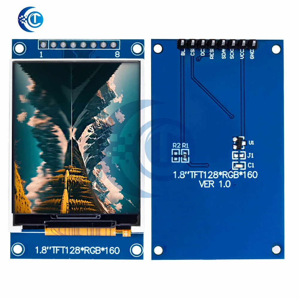 LCD TFT ST7735/ST7735S da 1,8": risoluzione 128×160 con interfaccia SPI (4 pin IO) – RGB a 16 bit per compatibilità Arduino