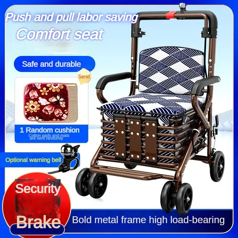 Elderly trolley storage shopping cart foldable grocery cart