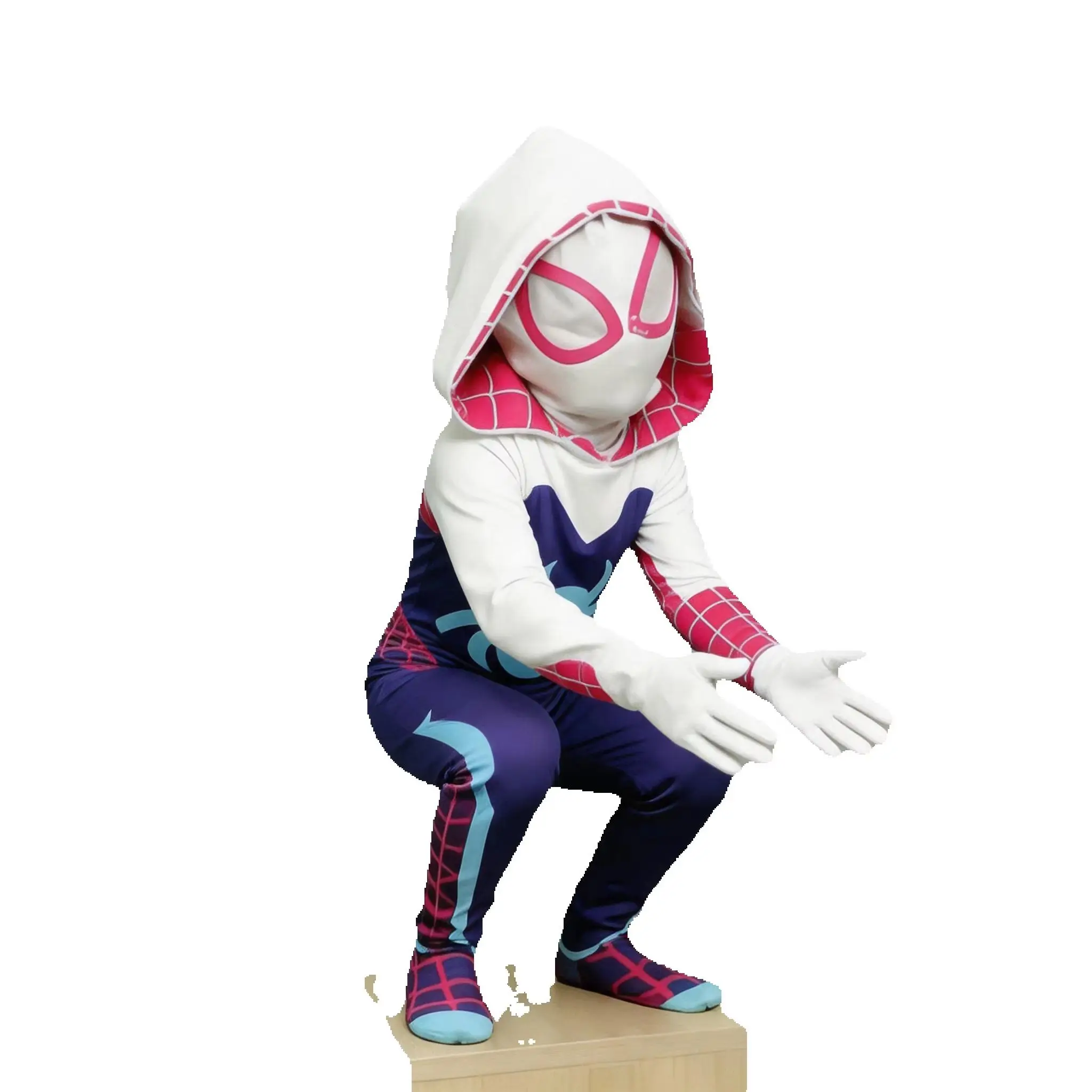 Halloween-Kostüm für Kinder, Babys, Mädchen, Superheld, Supergirl, Spidergirl, Superheld, Cosplay-Anzug, Zentai-Bodysuit, Overall