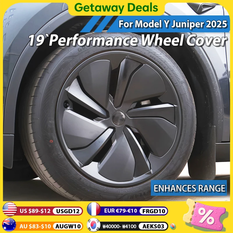 

4PCS 19 Inch Wheel Covers for Tesla Model Y Juniper Replacement for 19" Crossflow Wheels Hub Cap Full Rim Car Accessories 2025