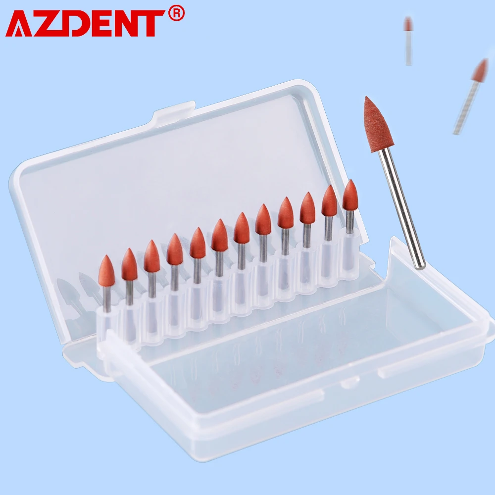 AZDENT Dental Silicone Polisher 12Pcs/Set Pre-Polishing Impregnated Abrasive Friction FG 1.6mm Polish Dentist Accessories