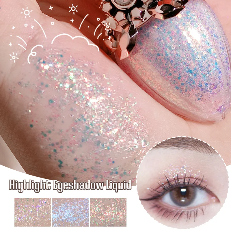 Bright Highlight Eye Shadow Liquid Body Face Shining Sequins Party Flash Decor Durable Shimmer Shine Eye Silkworm Beauty Tool