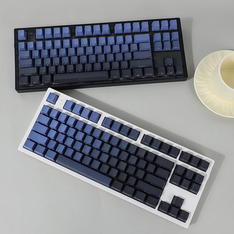 

Clear Breeze Dark Blue Gradient Keycaps OEM Profile Backlit Transparent Keycap PBT Side/Top Print Key Cap For MX Switch Keyboard