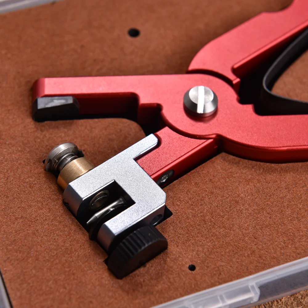 Universal Rubber Hand Leather Watch Bracelet Cutting Plier for Straps to Fix Catches Spring Bar Hand Tool Pliers Red Straight